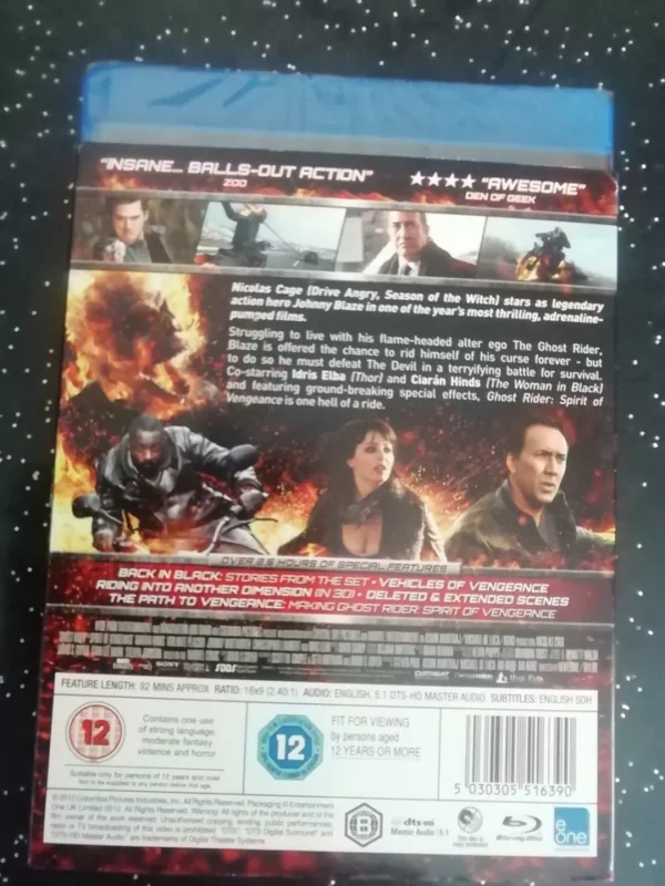 GHOST RIDER SPIRIT OF VENGEANCE 3D + 2D + DVD BRAND NEW. CERT 12. + SLIP COVER. - Image 2