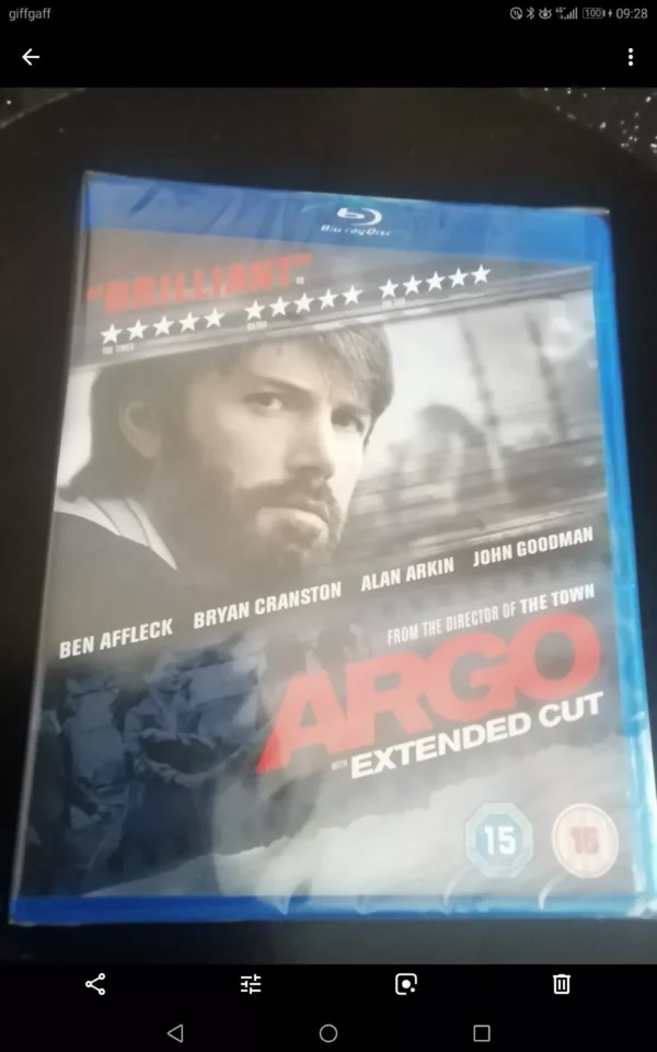 ARGO EXTENDED CUT (BLU-RAY, 2012) BRAND NEW. CERT 15.