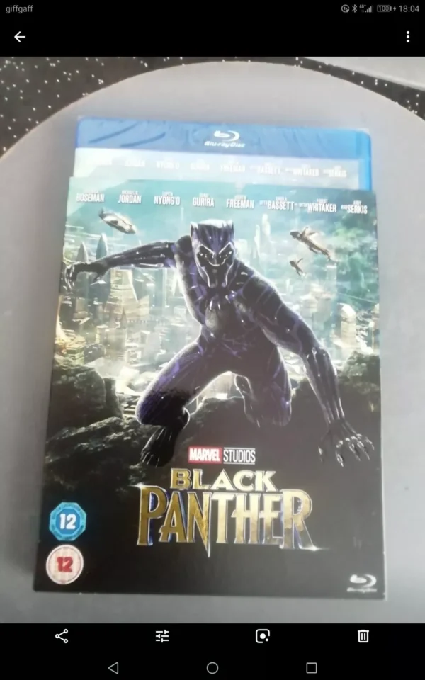 BLACK PANTHER (BLU-RAY, 2018) BRAND NEW. CERT 12. + SLIP COVER.