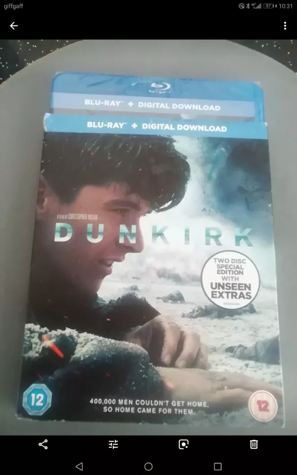 Dunkirk 2-Disc Special Edition (Blu-ray, 2017) New. Cert 12. Includes Slip Cover.