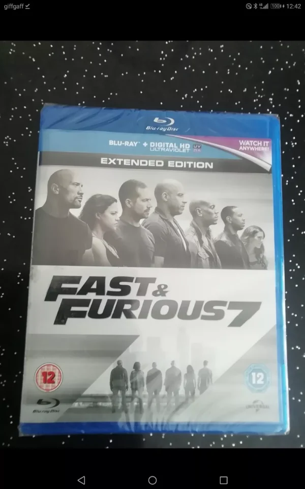 FAST AND FURIOUS 7 EXTENDED EDITION (BLU-RAY, 2015) BRAND NEW. CERT 12.