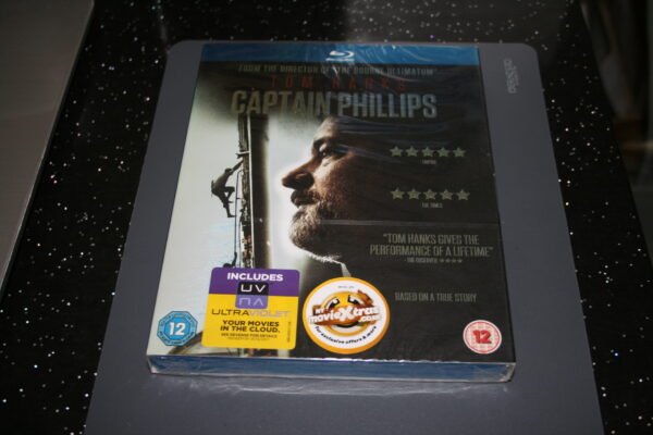 CAPTAIN PHILLIPS (BLU-RAY, 2014) BRAND NEW. CERT 12. + SLIP COVER.