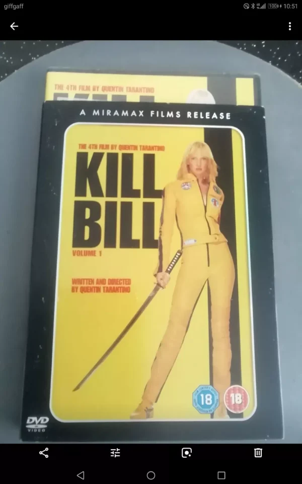 KILL BILL VOL 1 ( DVD, 2003) BRAND NEW. CERT 18. + SLIP COVER.