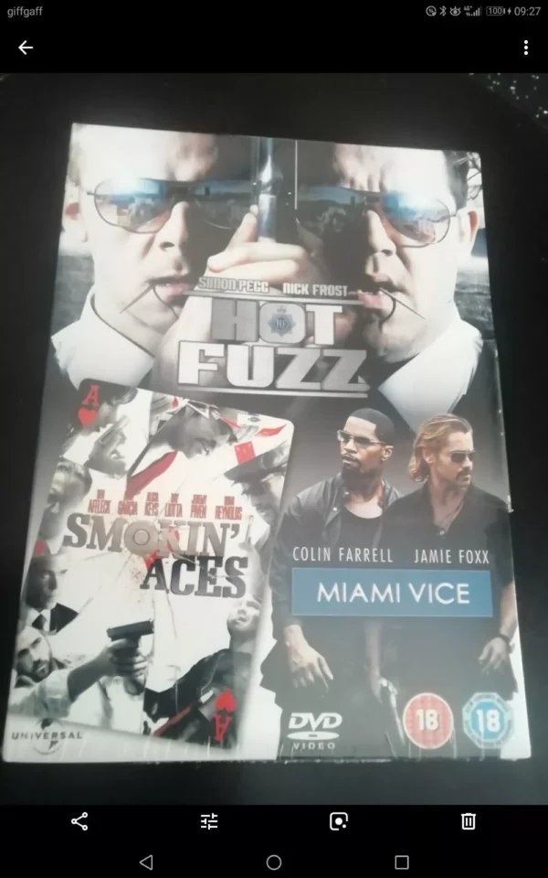 Hot Fuzz/Miami Vice/Smokin' Aces (Box Set) (DVD, 2007) Brand New. Cert 18.