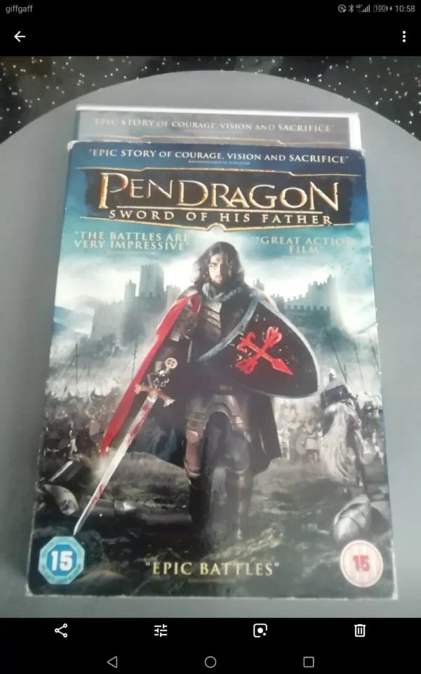 PENDRAGON : SWORD OF HIS FATHER (DVD, 2016) BRAND NEW. CERT 15. + SLIP COVER.