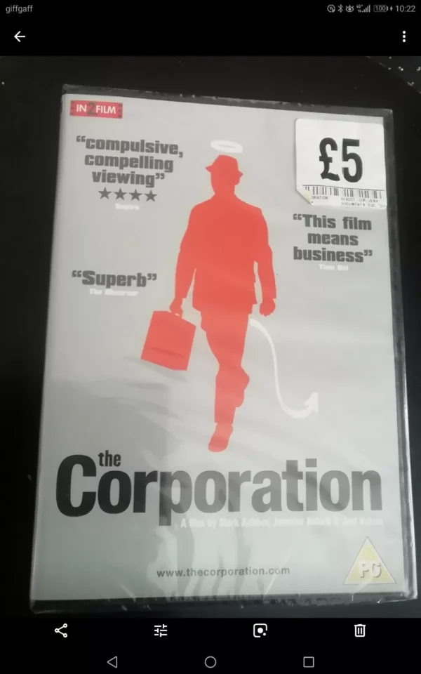 THE CORPORTATION (DVD, 2005) BRAND NEW. CERT PG.