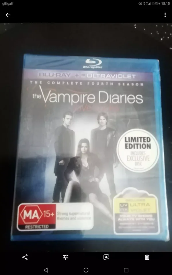 The Vampire Diaries The Complete Fourth Season (Blu-ray, 2013) New. Cert 15.