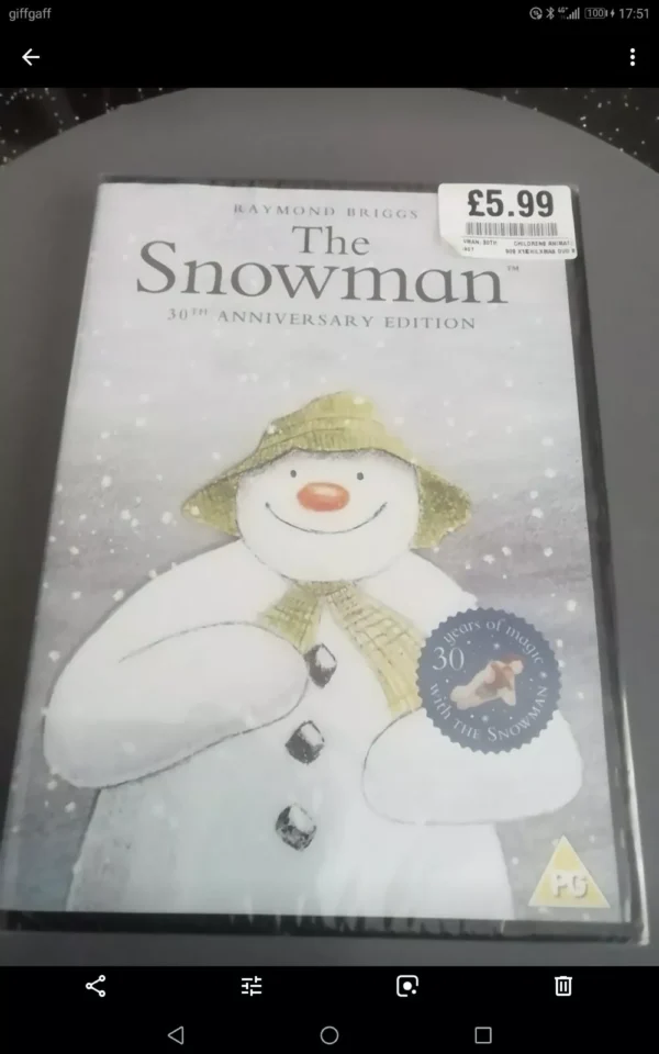 The Snowman 30th Anniversary Edition (Dvd, 2012) Brand New. Cert PG.