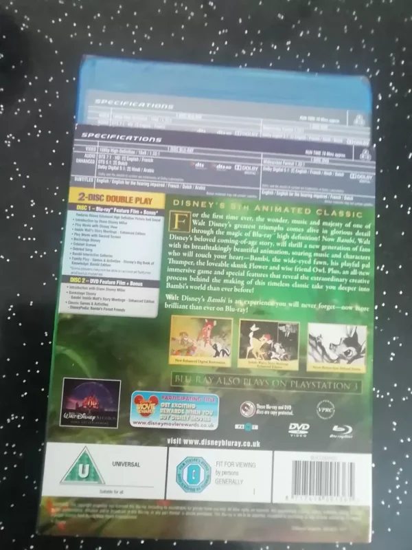 Bambi [Diamond Edition] (DVD/Blu-ray, 1942) Ne. Cert. U. Incls Slip Cover. - Image 2
