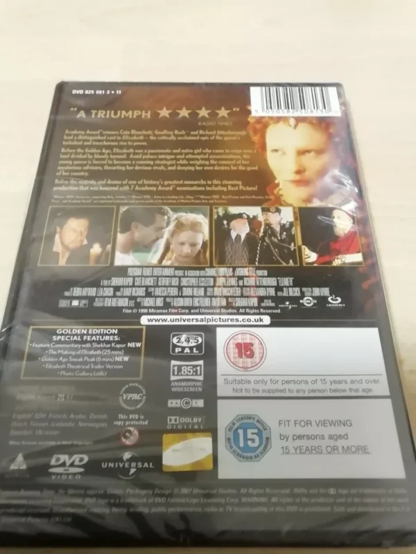 Elizabeth (DVD, 2007) The Golden Edition. Brand New. Cert 15. - Image 2