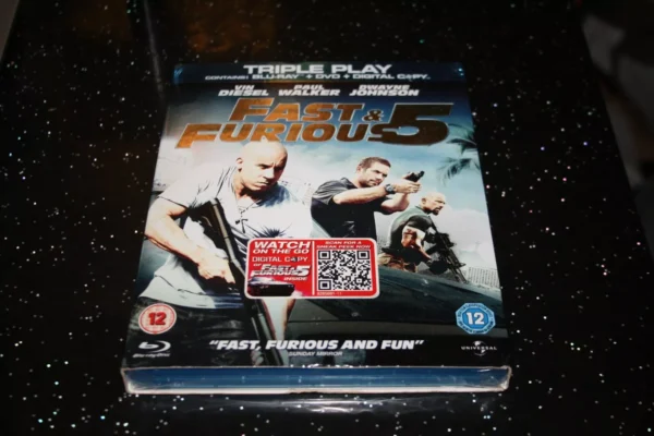 Fast And Furious Five - Rio Heist (BluRay/DVD, 2011) New. Cert 12. + Slip Cover.
