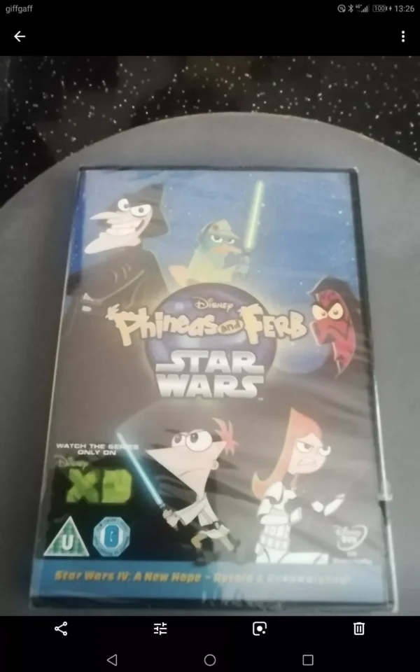 Phineas and Ferb - Star Wars - Blue Zanzibar (DVD, 2015) Brand New. Cert U.