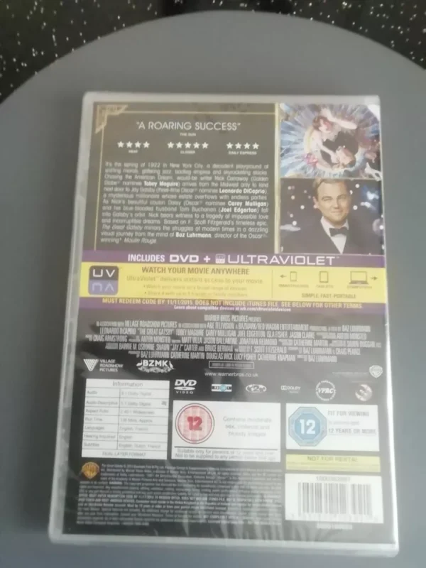 The Great Gatsby (DVD, 2013) Brand New. Cert 12. - Image 2