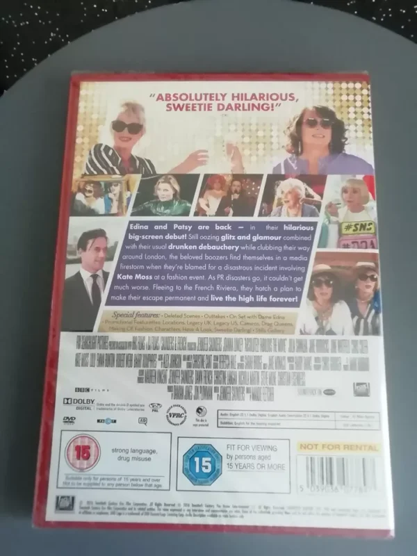 Absolutely Fabulous: The Movie (DVD, 2016) Brand New. Cert 15. - Image 2