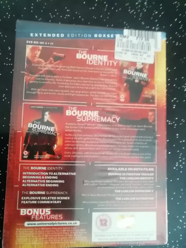 The Bourne Identity/The Bourne Supremacy (Extended Edition) (DVD, 2007) New. Cert 12. - Image 2