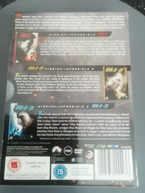 Mission: Impossible Extreme Dvd Trilogy (DVD, 2011, 3-Disc Set, Box Set) New. Cert 15. - Image 3
