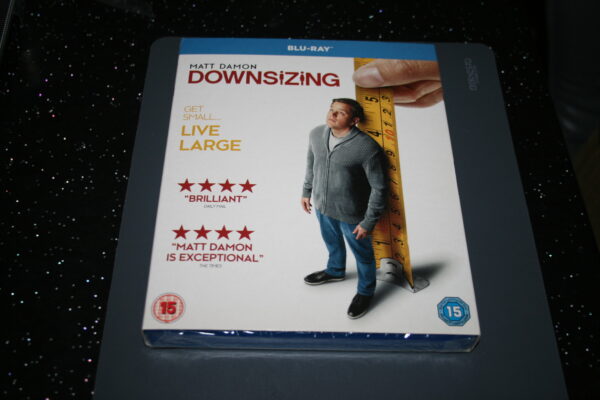 Downsizing (Blu-ray, 2018) Brand New. Cert 15. + Slip Cover.
